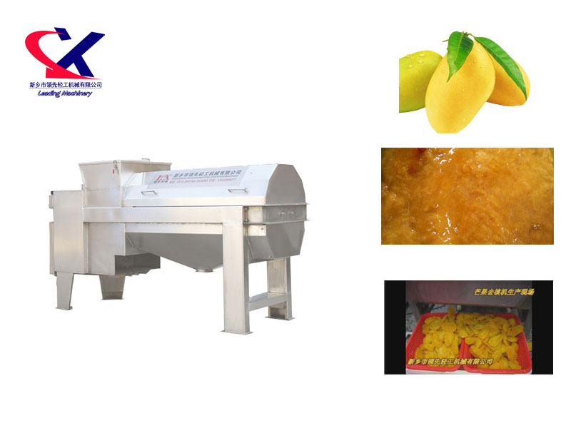 Mango peeling and pitting machine